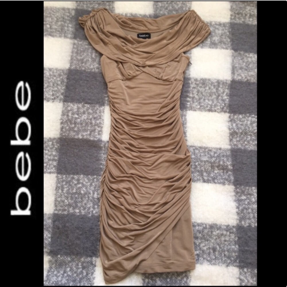 Bebe Figure Flattering Runched Dress
